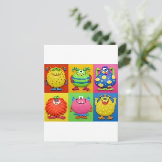 Monster Postkarte (Stehend Vorderseite)