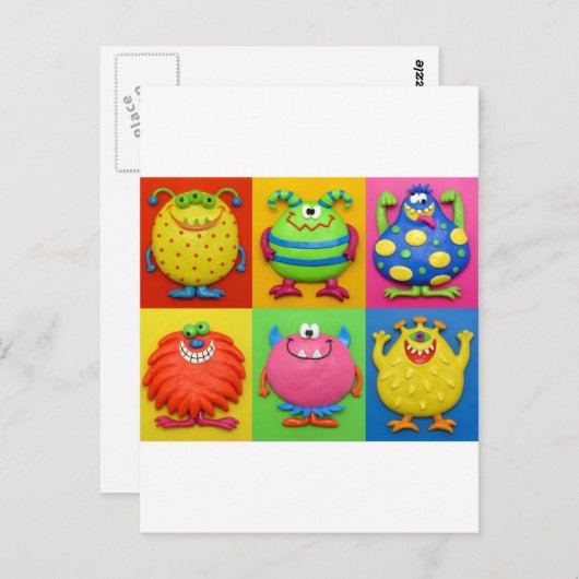 Monster Postkarte (Vorne/Hinten)
