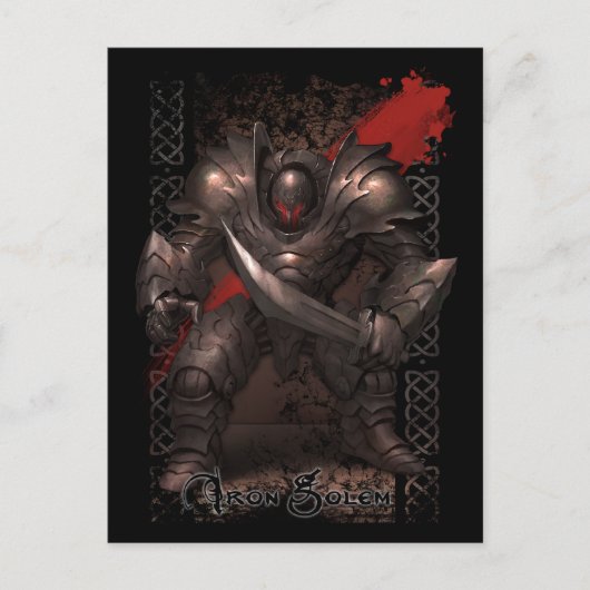 Monster Postkarte - Eisen Golem (Vorderseite)