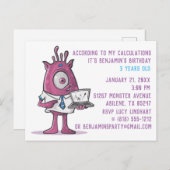 Monster Postkarte Geburtstagsparty Einladung (Vorne/Hinten)