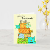 Monster Potato Happy Birthday Cake Card Karte (Gelbe Blume)