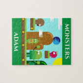 Monster Puzzle mit dem Namen des Kindes. (Horizontal)