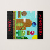 Monster Puzzle mit dem Namen des Kindes. (Horizontal)
