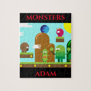 Monster Puzzle mit dem Namen des Kindes.