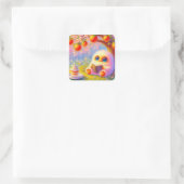 Monster Reader Quadratischer Aufkleber (Tasche)