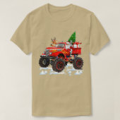 Monster Red Truck mit Santa T-Shirt (Design vorne)