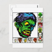 Monster Retro-Monster Postkarte (Vorne/Hinten)