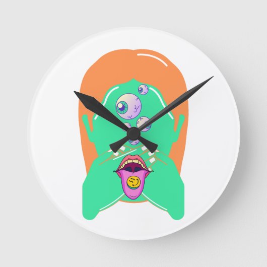 Monster Runde Wanduhr (Vorderseite)
