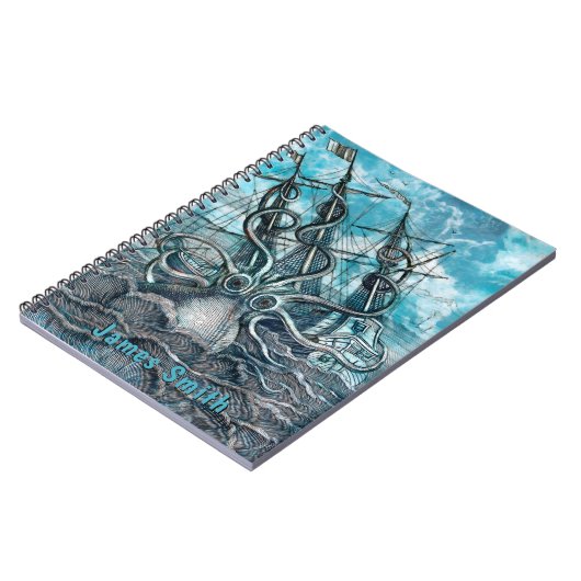 Monster Sailboat Monogram Notizblock (Linke Seite)