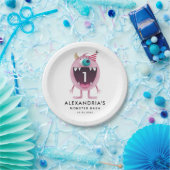 Monster-Schlag-Kindergeburtstag-Party-Rosa Pappteller (Party)