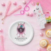 Monster-Schlag-Kindergeburtstag-Party-Rosa Pappteller (Party)