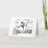 Monster-Schneemann Feiertagskarte (Vorderseite)