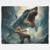 MONSTER SHARK FLEECEDECKE (Vorderseite (Horizontal))