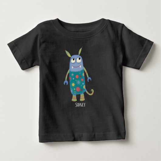 Monster Sidney Individuelle Name Baby T-shirt (Vorderseite)