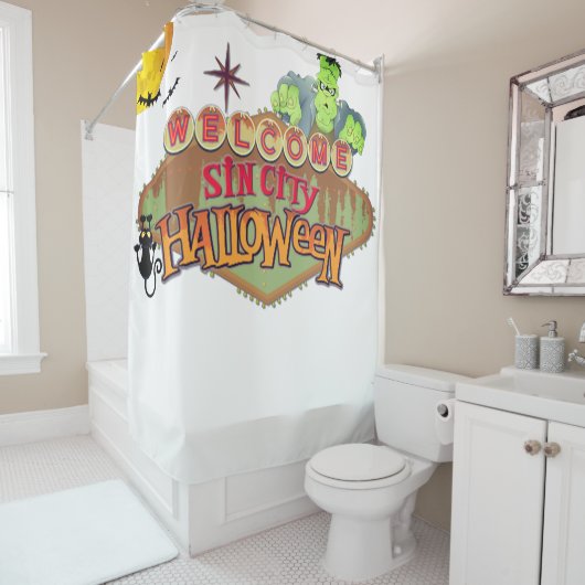 Monster Sin City Halloween Duschvorhang (Beispiel)