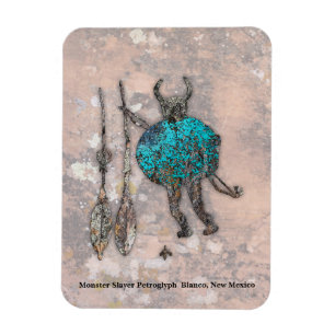 Monster Slayer Petroglyph - Blanco, New Mexico Ma Magnet