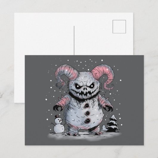 Monster Snowman Postkarte (Vorne/Hinten)