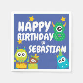 Monster Spaß achtjährig Geburtstag Personalisiert Serviette (Vorderseite)