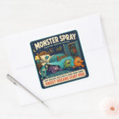 Monster-Sprühflasche Quadratischer Aufkleber (Umschlag)