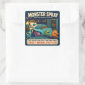 Monster-Sprühflasche Quadratischer Aufkleber (Tasche)