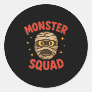 Monster Squad Mummy Face Simple Easy Halloween Cos Runder Aufkleber