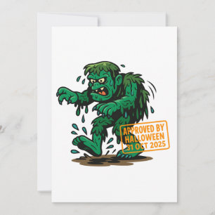 Monster-Sumpf-Cartoon - genehmigt durch Halloween Einladung