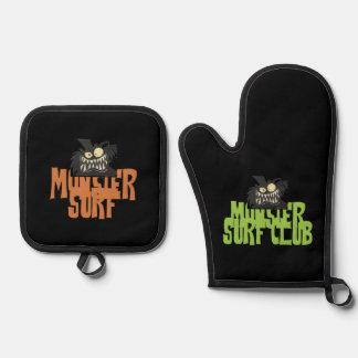 Monster Surf/Clubofen Mitte und Potthalter Ofenhandschuh & Topflappen-Set