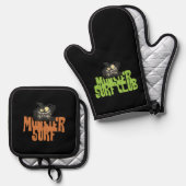 Monster Surf/Clubofen Mitte und Potthalter Ofenhandschuh & Topflappen-Set (Vorderseite/Rückseite)