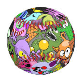 Monster-Süße Figuren Halloween-Muster Baseball (Rückseite)