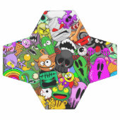 Monster-Süße Figuren Halloween-Muster Fußball (Flach)