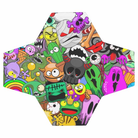 Monster-Süße Figuren Halloween-Muster Fußball (Flach)