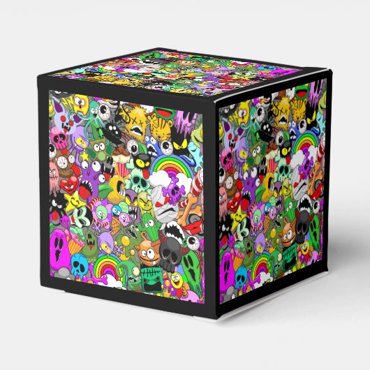 Monster-Süße Figuren Halloween-Muster Geschenkschachtel (Rückseite)