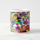 Monster-Süße Figuren Halloween-Muster Jumbo-Tasse (Vorderseite)