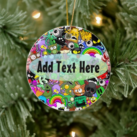 Monster-Süße Figuren Halloween-Muster Keramik Ornament (Baum)
