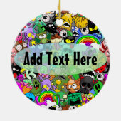 Monster-Süße Figuren Halloween-Muster Keramik Ornament (Hinten)