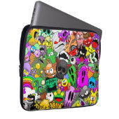 Monster-Süße Figuren Halloween-Muster Laptopschutzhülle (Vorne Rechts)