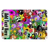 Monster-Süße Figuren Halloween-Muster Magnet (Horizontal)