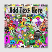 Monster-Süße Figuren Halloween-Muster Magnetkarte (Vorderseite)