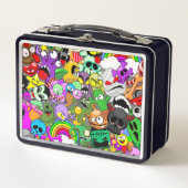 Monster-Süße Figuren Halloween-Muster Metall Brotdose (Vorderseite)