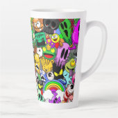 Monster-Süße Figuren Halloween-Muster Milchtasse (Rechts)