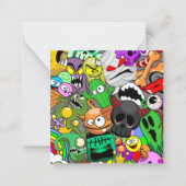 Monster-Süße Figuren Halloween-Muster Mitteilungskarte (Vorderseite)