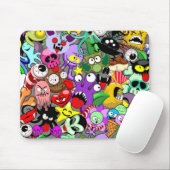 Monster-Süße Figuren Halloween-Muster Mousepad (Mit Mouse)
