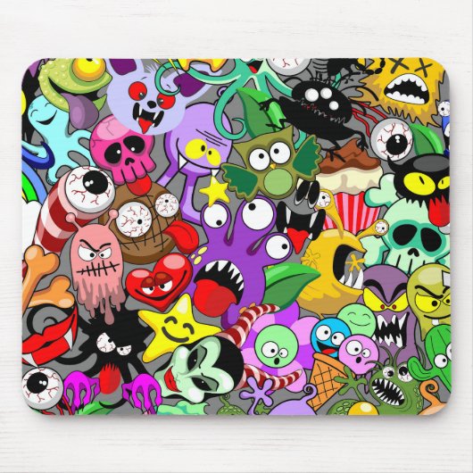 Monster-Süße Figuren Halloween-Muster Mousepad (Vorne)