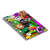 Monster-Süße Figuren Halloween-Muster Notizblock (Rechte Seite)