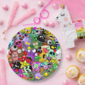 Monster-Süße Figuren Halloween-Muster Pappteller (Party)