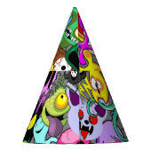 Monster-Süße Figuren Halloween-Muster Partyhütchen (Rückseite)