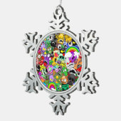 Monster-Süße Figuren Halloween-Muster Schneeflocken Zinn-Ornament (Rechts)