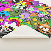 Monster-Süße Figuren Halloween-Muster Sherpadecke (3/4)