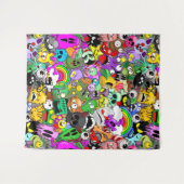 Monster-Süße Figuren Halloween-Muster Wandteppich (Vorderseite (Horizontal))