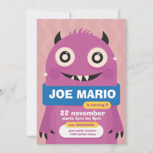 Monster Süße Freundliche Monster-Party für Kinder Einladung